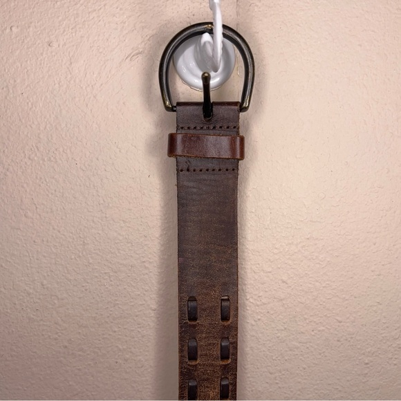 Vintage Small Mossimo Brown Genuine Leather Belt Womens Western Classic - Picture 12 of 16
